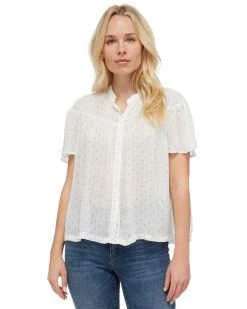 Flag & Anthem HAWTHORN MINI-DOT FLUTTER SLEEVE TOP