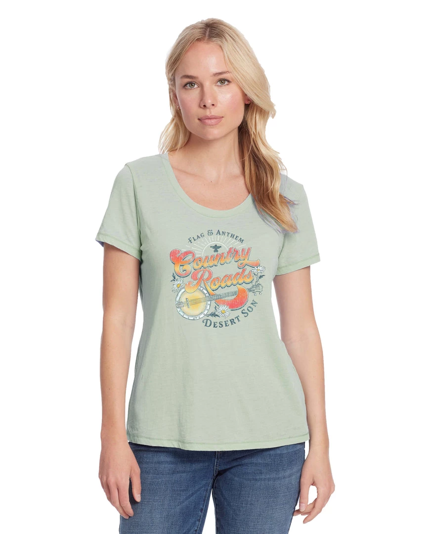 Flag & Anthem Women COUNTRY ROADS BURNOUT TEE 1 Flag & Anthem Women COUNTRY ROADS BURNOUT TEE