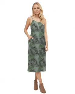 Flag & Anthem IRVINE PALM PRINT MIDI SLIP DRESS Women