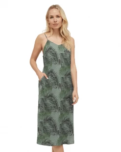 Flag & Anthem IRVINE PALM PRINT MIDI SLIP DRESS Women