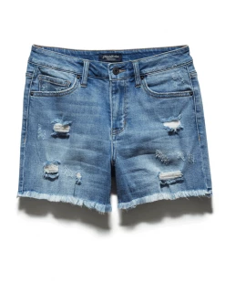 Flag & Anthem SUNNYVALE DISTRESSED DENIM SHORT - 4" INSEAM