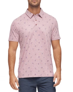Flag & Anthem BEAUFORT FLAMINGO PRINT PERFORMANCE POLO