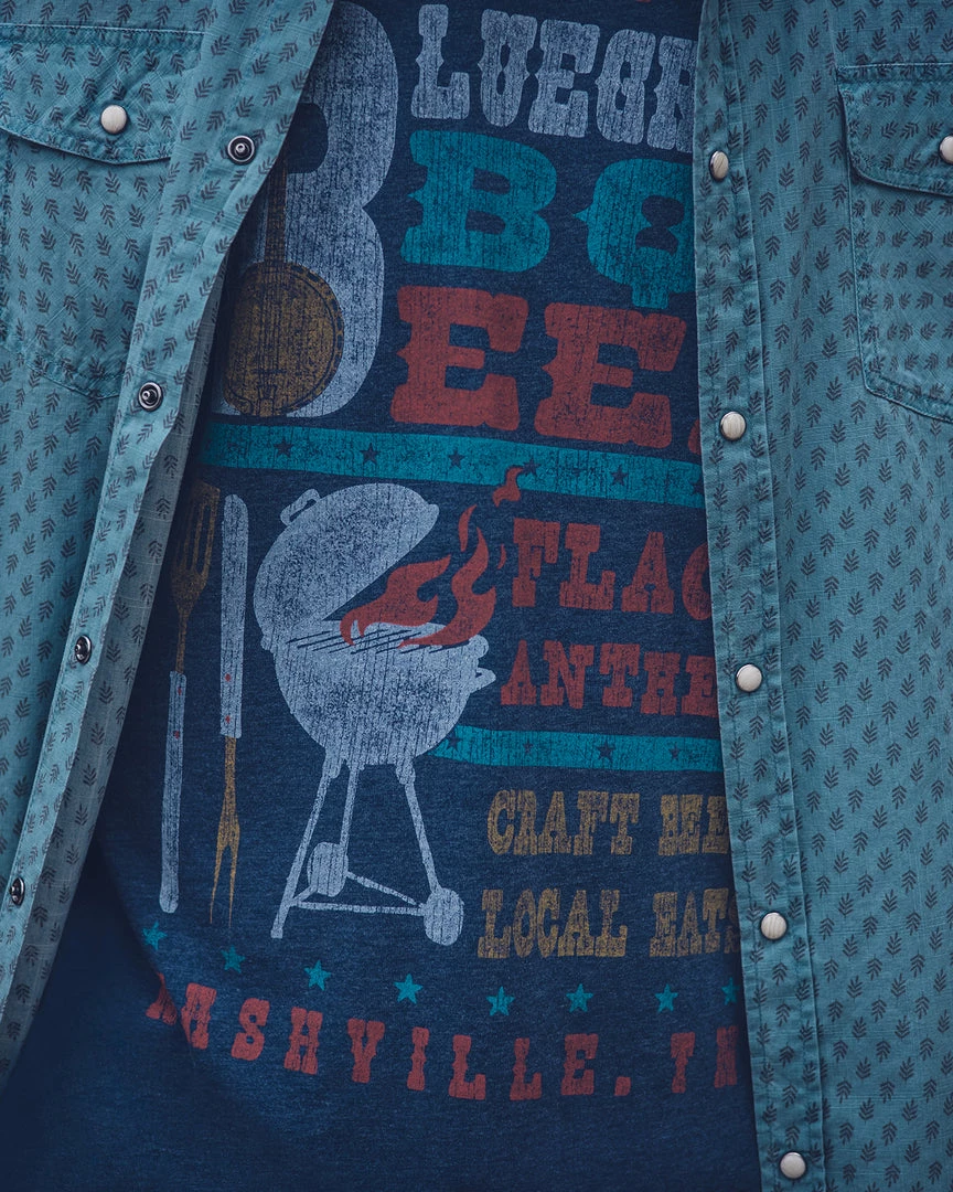 Flag & Anthem BLUEGRASS BBQ BURNOUT TEE Men 2 Flag & Anthem BLUEGRASS BBQ BURNOUT TEE Men