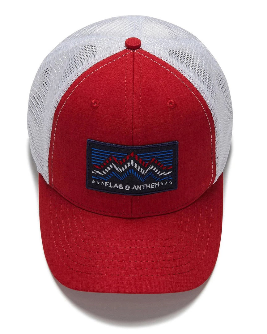 Flag & Anthem MOUNTAINS AMERICANA TRUCKER HAT 1 Flag & Anthem MOUNTAINS AMERICANA TRUCKER HAT