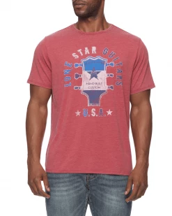 Flag & Anthem Men LONE STAR GUITARS BURNOUT TEE