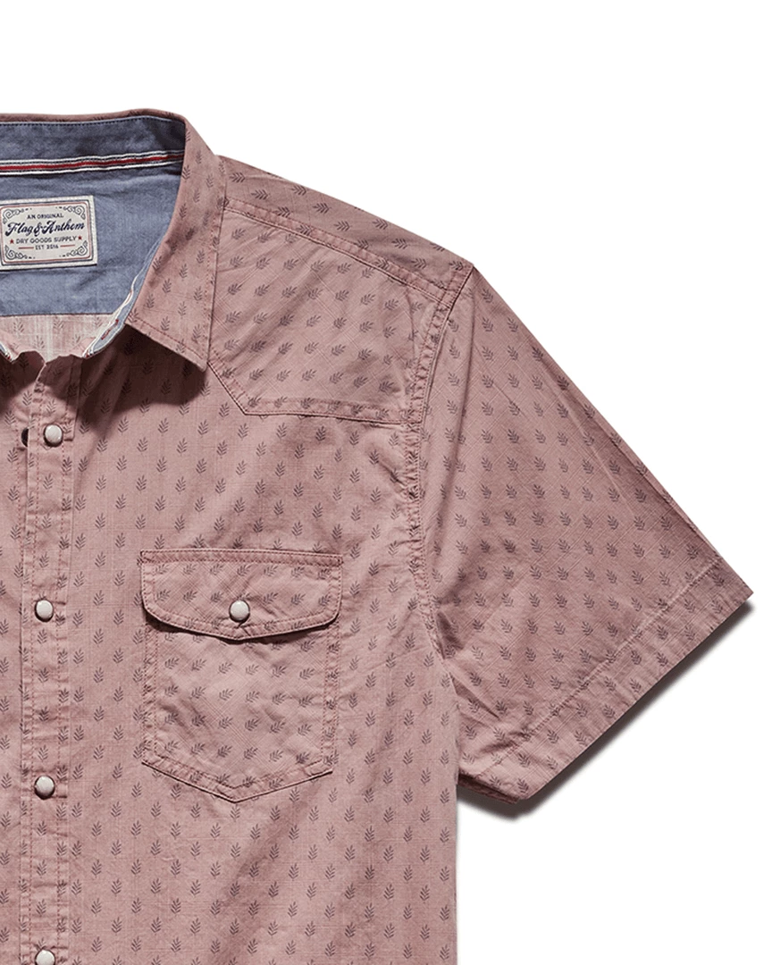 Flag & Anthem ALFRED LEAF PRINT VINTAGE WASHED WESTERN SHIRT Men 3 Flag & Anthem ALFRED LEAF PRINT VINTAGE WASHED WESTERN SHIRT Men