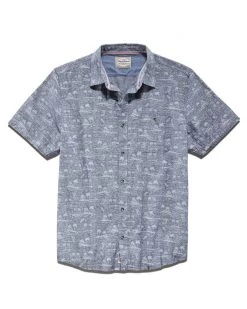 Flag & Anthem STUART ISLAND PRINT SLUB SHIRT Men