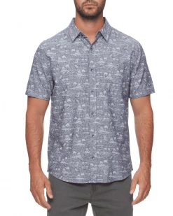Flag & Anthem STUART ISLAND PRINT SLUB SHIRT Men
