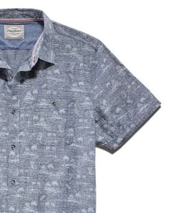 Flag & Anthem STUART ISLAND PRINT SLUB SHIRT Men