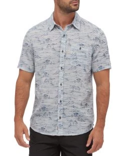 Flag & Anthem SEASIDE ISLAND PRINT TEXTURED SHIRT Men