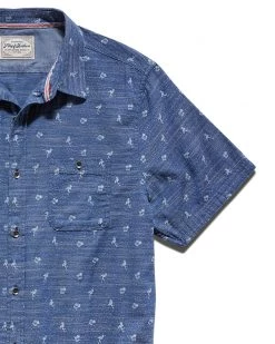 Flag & Anthem Men ORLANDO FLAMINGO PRINT TEXTURED SLUB SHIRT