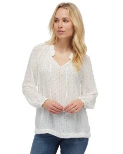 Flag & Anthem Women HAWTHORN MINI-DOT PEASANT TOP
