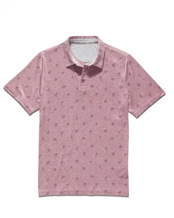 Flag & Anthem BEAUFORT FLAMINGO PRINT PERFORMANCE POLO